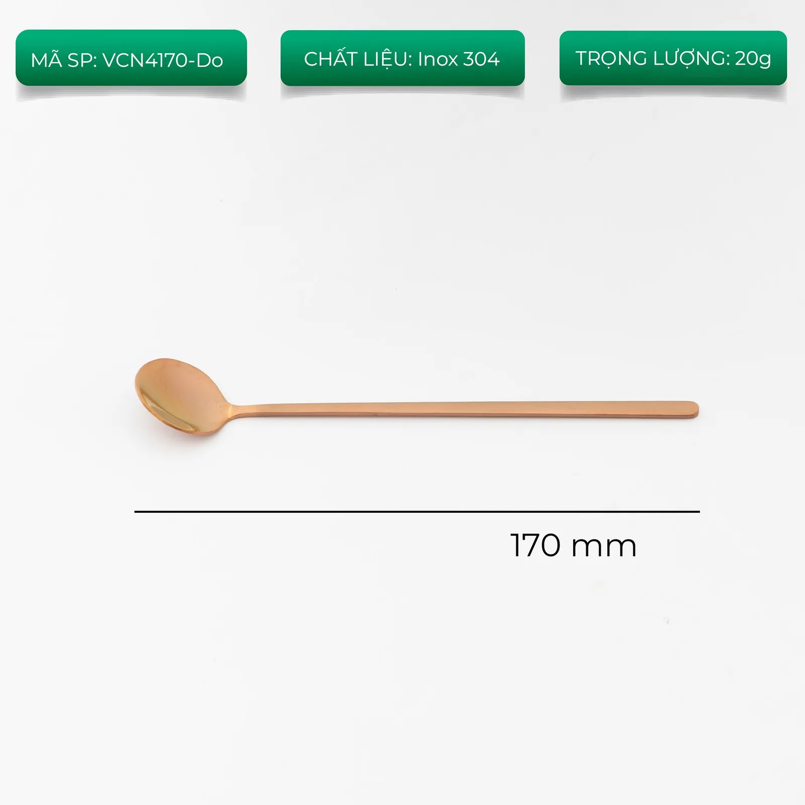 Muỗng cà phê inox 17cm bốn màu bạc đen vàng đồng ảnh 1