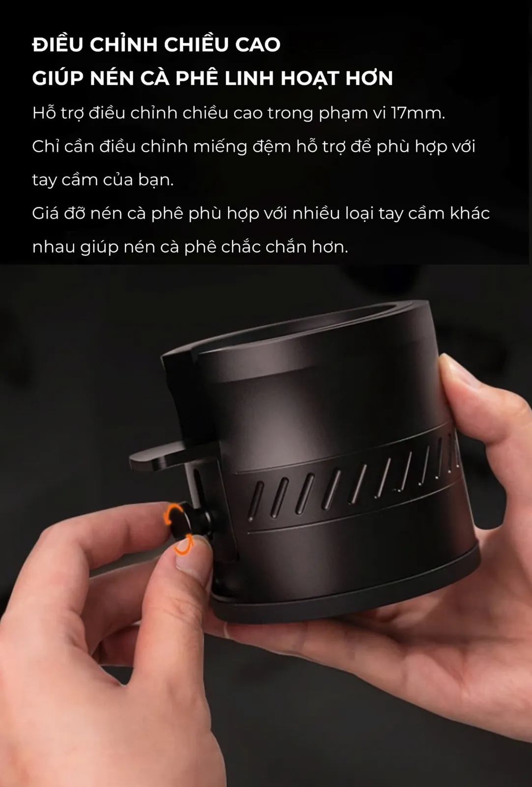 Điều chỉnh chiều cao đế nhôm Feepie trong phạm vi 17mm bằng núm vặn bên hông