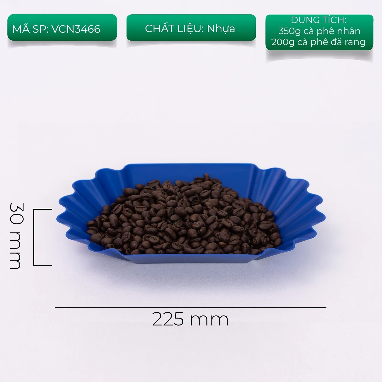 Thẻ thông số khay cupping V3 mã VCN3466 màu xanh dương dài 225mm cao 30mm