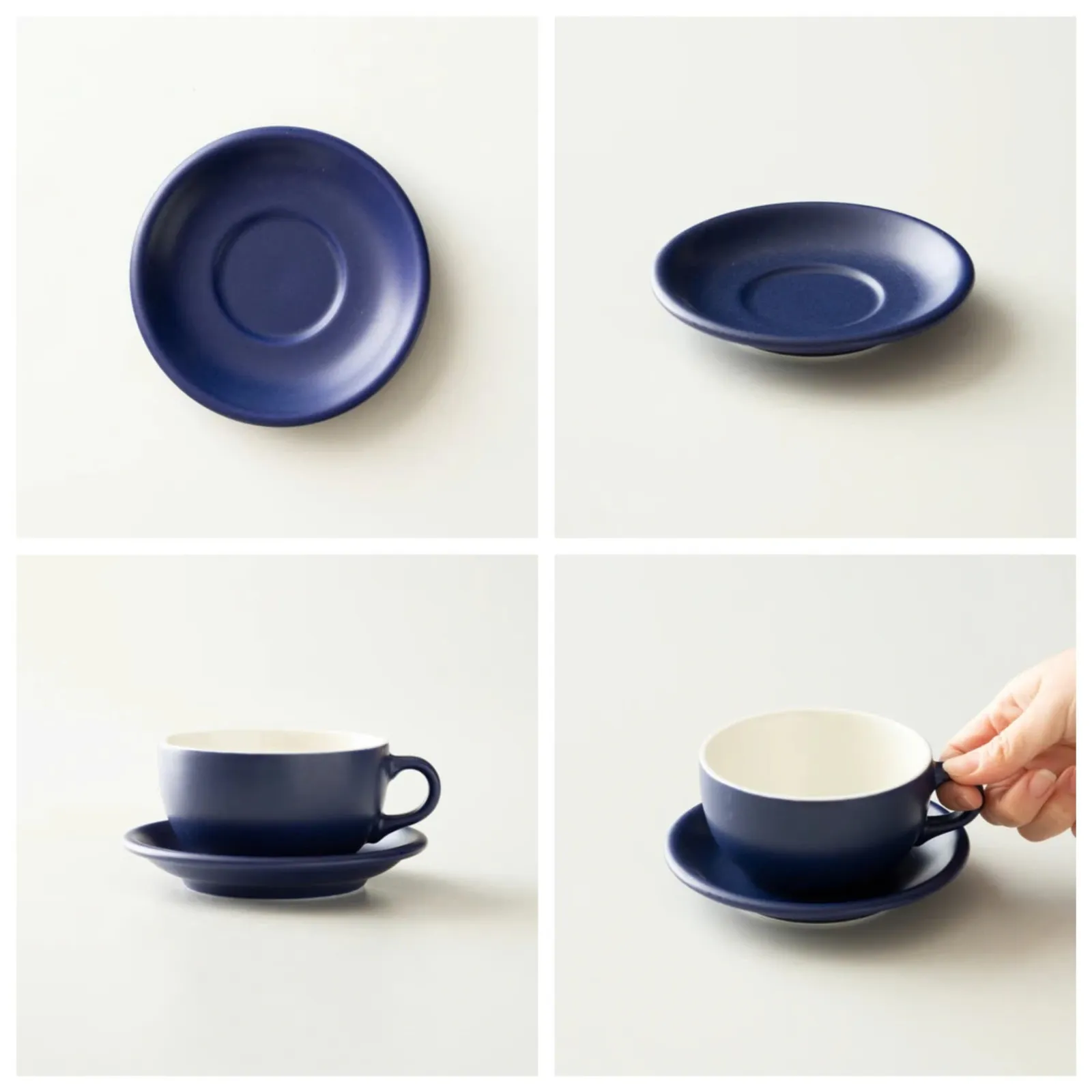 Đĩa sứ Origami Saucer 140mm màu Matte Navy cùng ly