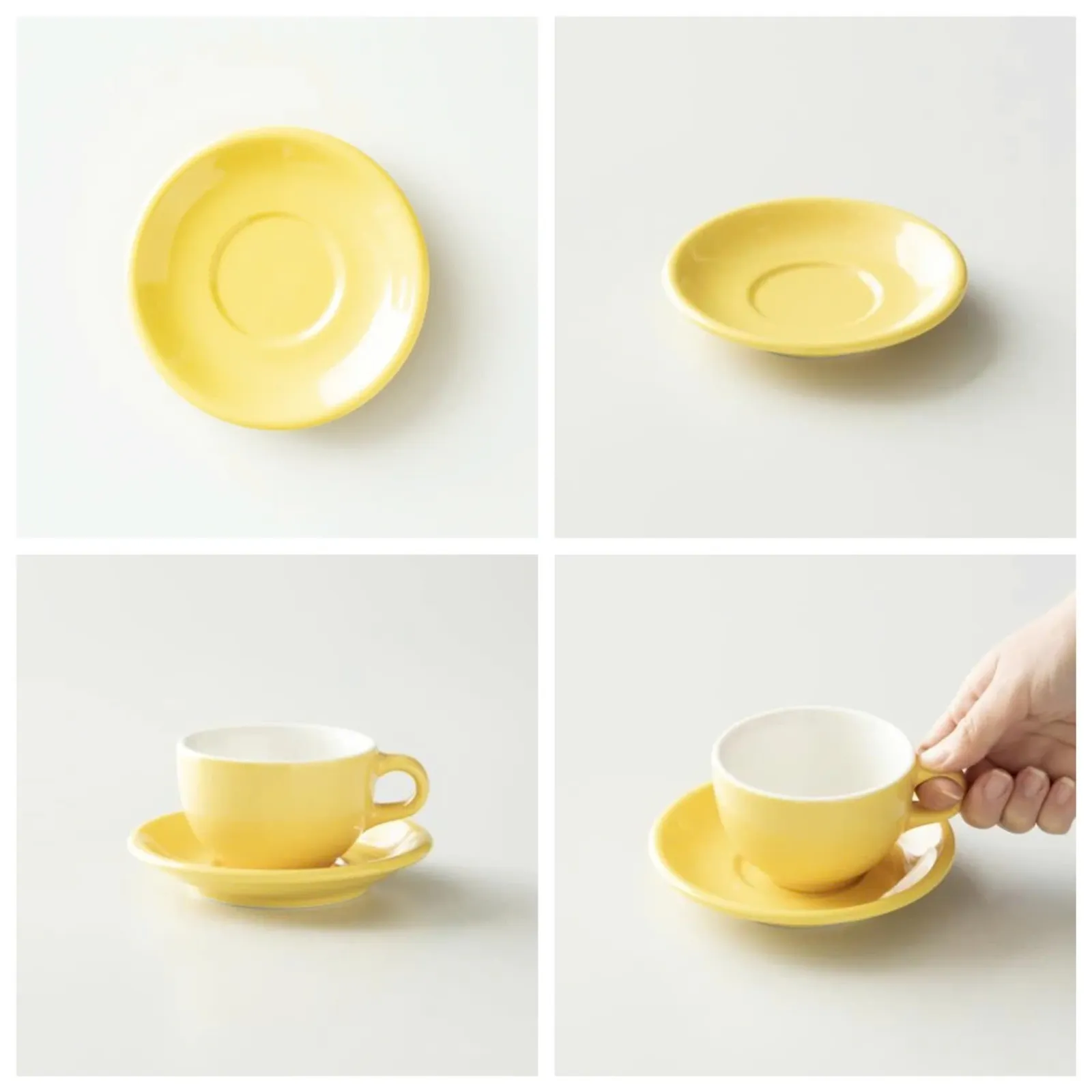 Đĩa sứ Origami Saucer 140mm màu Yellow cùng ly