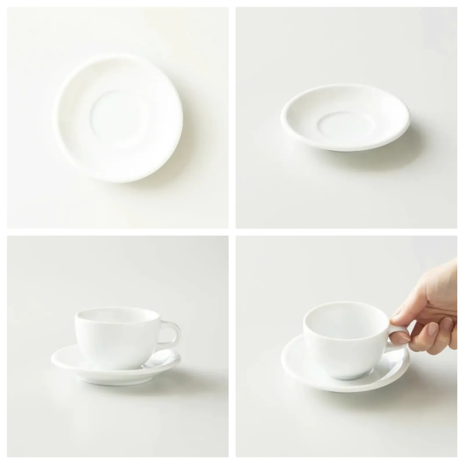 Đĩa sứ Origami Saucer 140mm màu White cùng ly