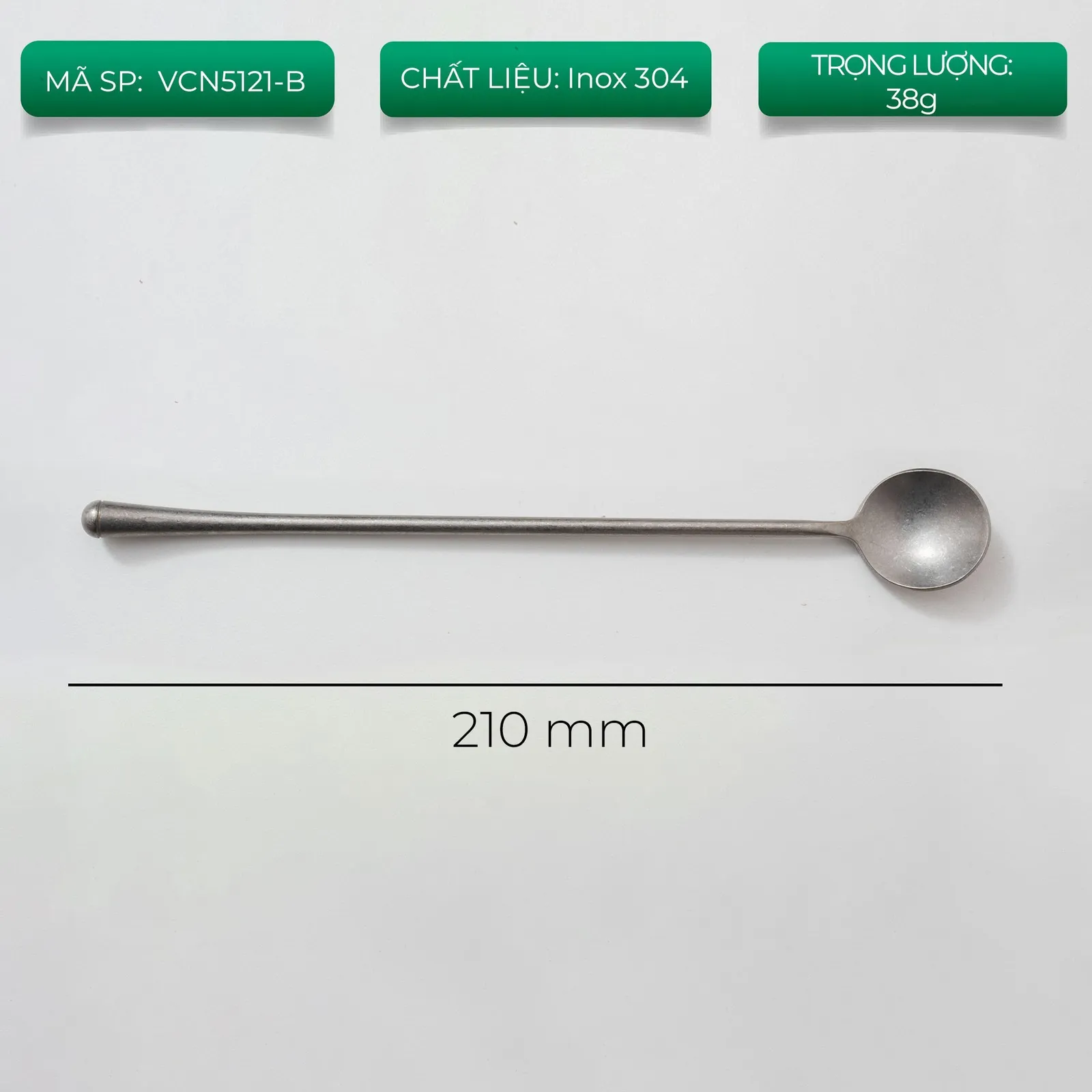 Muỗng cà phê inox sơn nhám 21cm bốn màu bạc đen vàng đồng ảnh 4