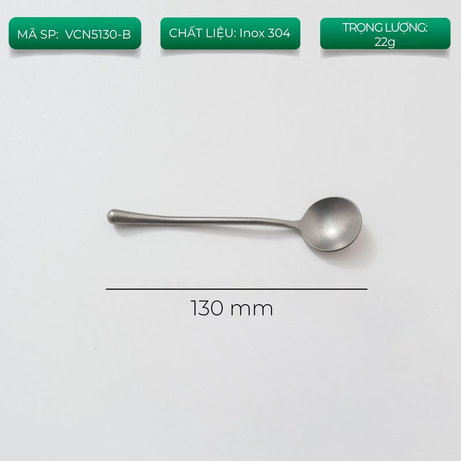 Muỗng cà phê inox sơn nhám 13cm bốn màu bạc đen vàng đồng ảnh 3