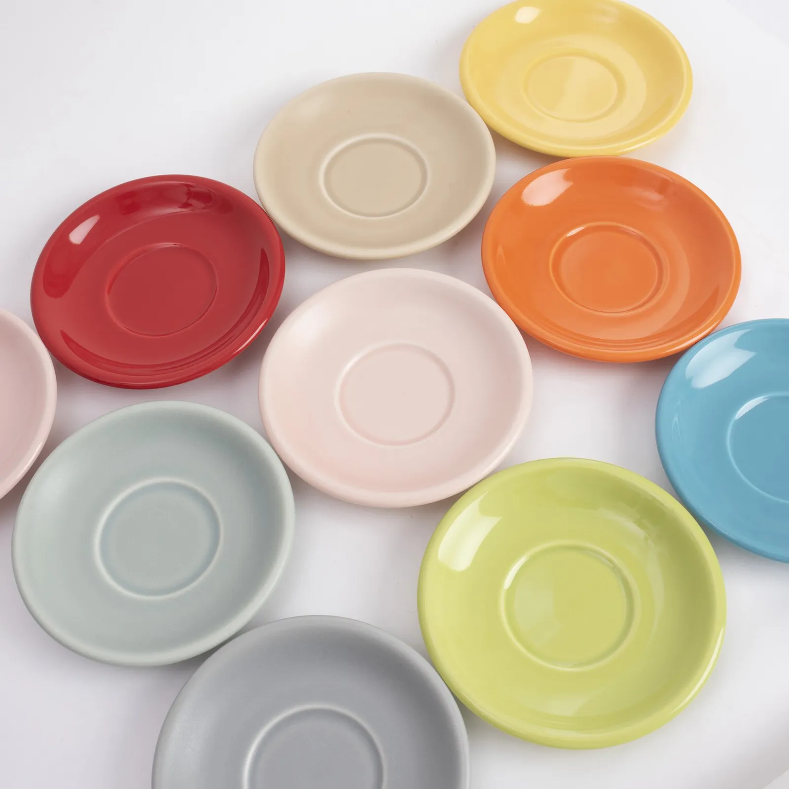 Đĩa sứ Origami Cappuccino Latte Bowl Saucer 140mm nhiều màu
