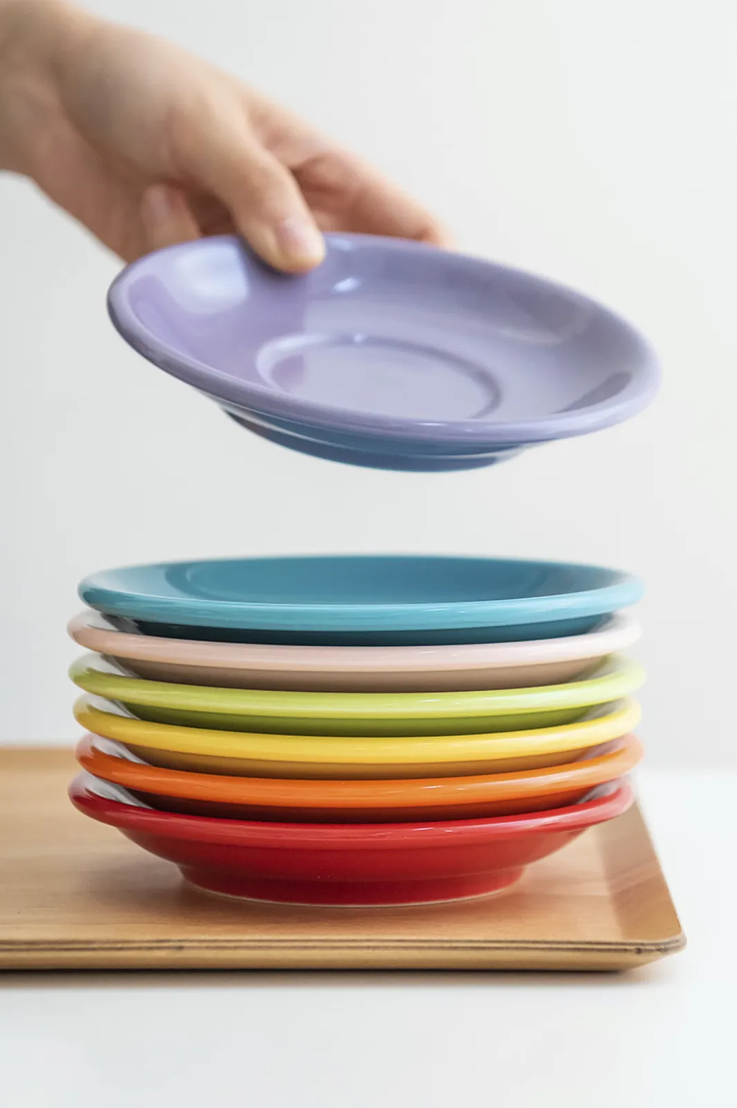 Xếp chồng đĩa sứ Origami Cappuccino Latte Bowl Saucer 140mm nhiều màu
