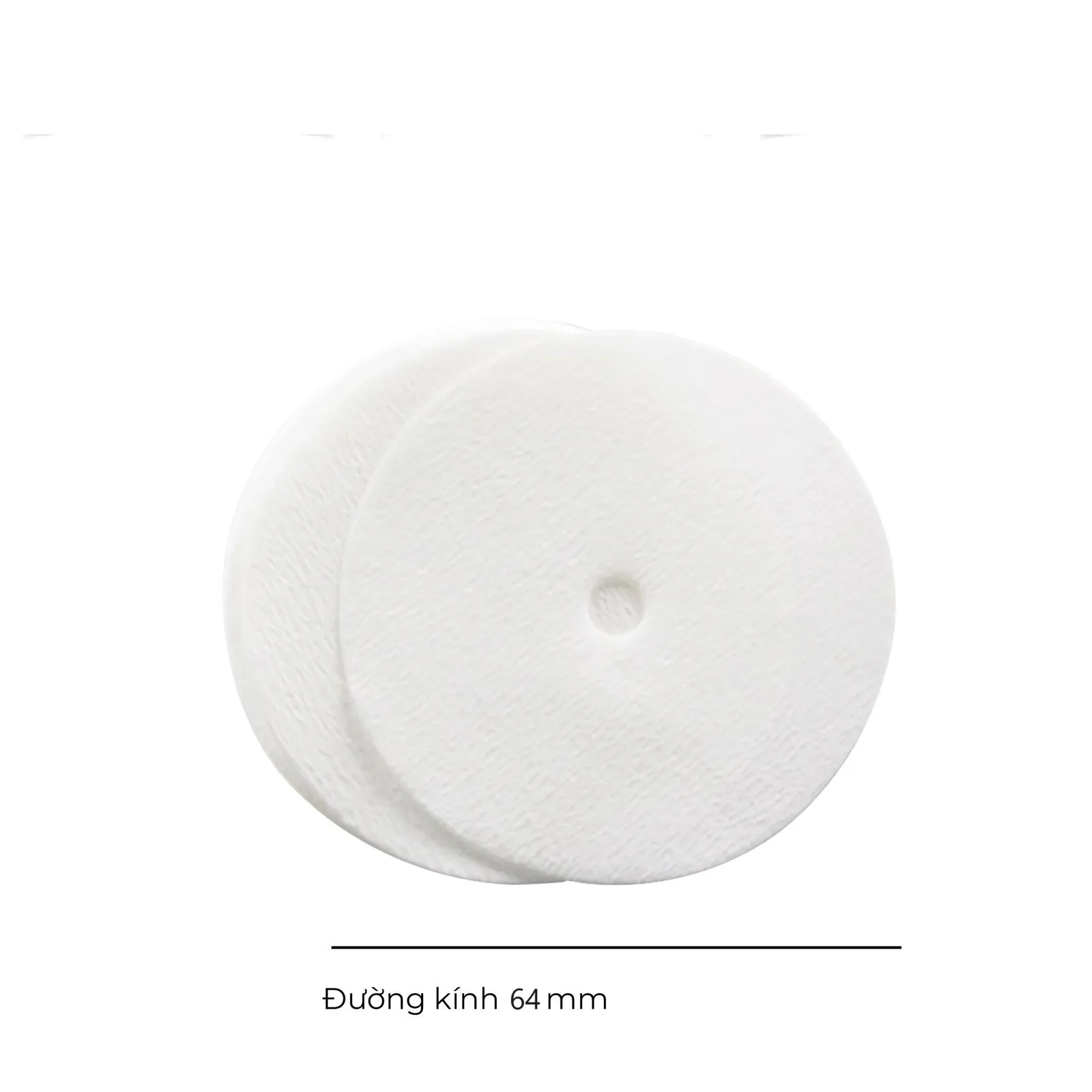 Hai tờ giấy lọc cho phin cà phê màu trắng đường kính 64mm có lỗ tròn ở giữa