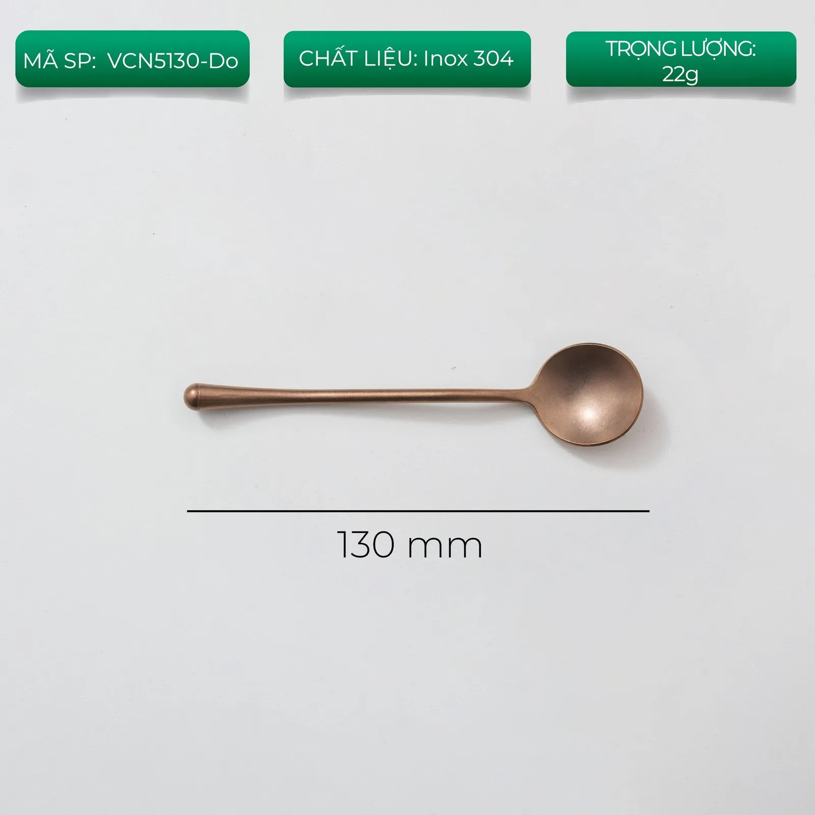 Muỗng cà phê inox sơn nhám 13cm bốn màu bạc đen vàng đồng ảnh 4