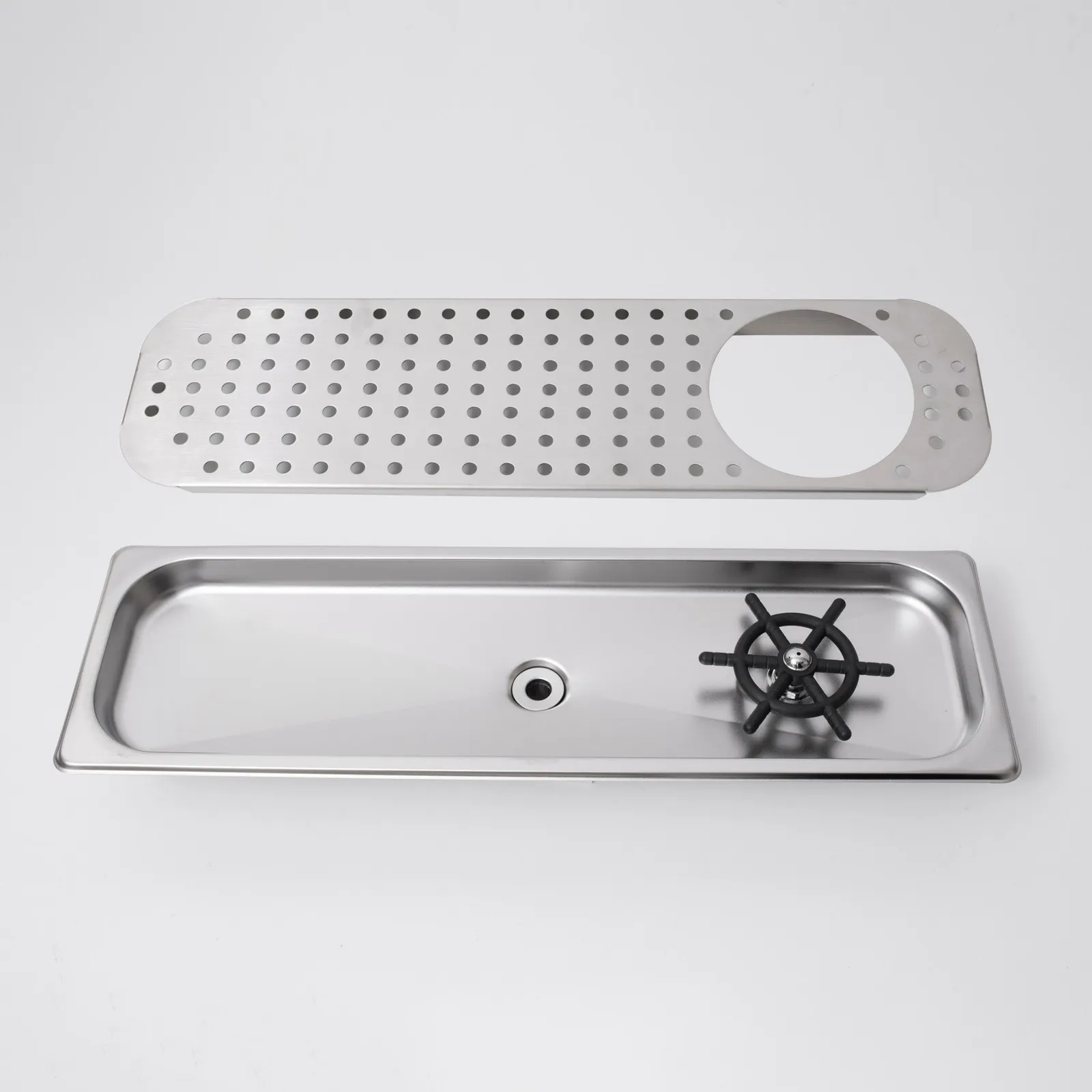 Khay rửa ca ly quầy bar âm sàn inox 304 mã B1310 chụp thực tế ảnh 2