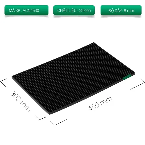 Thảm cao su lót quầy bar mã VCN4530 kích thước 450mm x 300mm bề mặt gai vuông đều