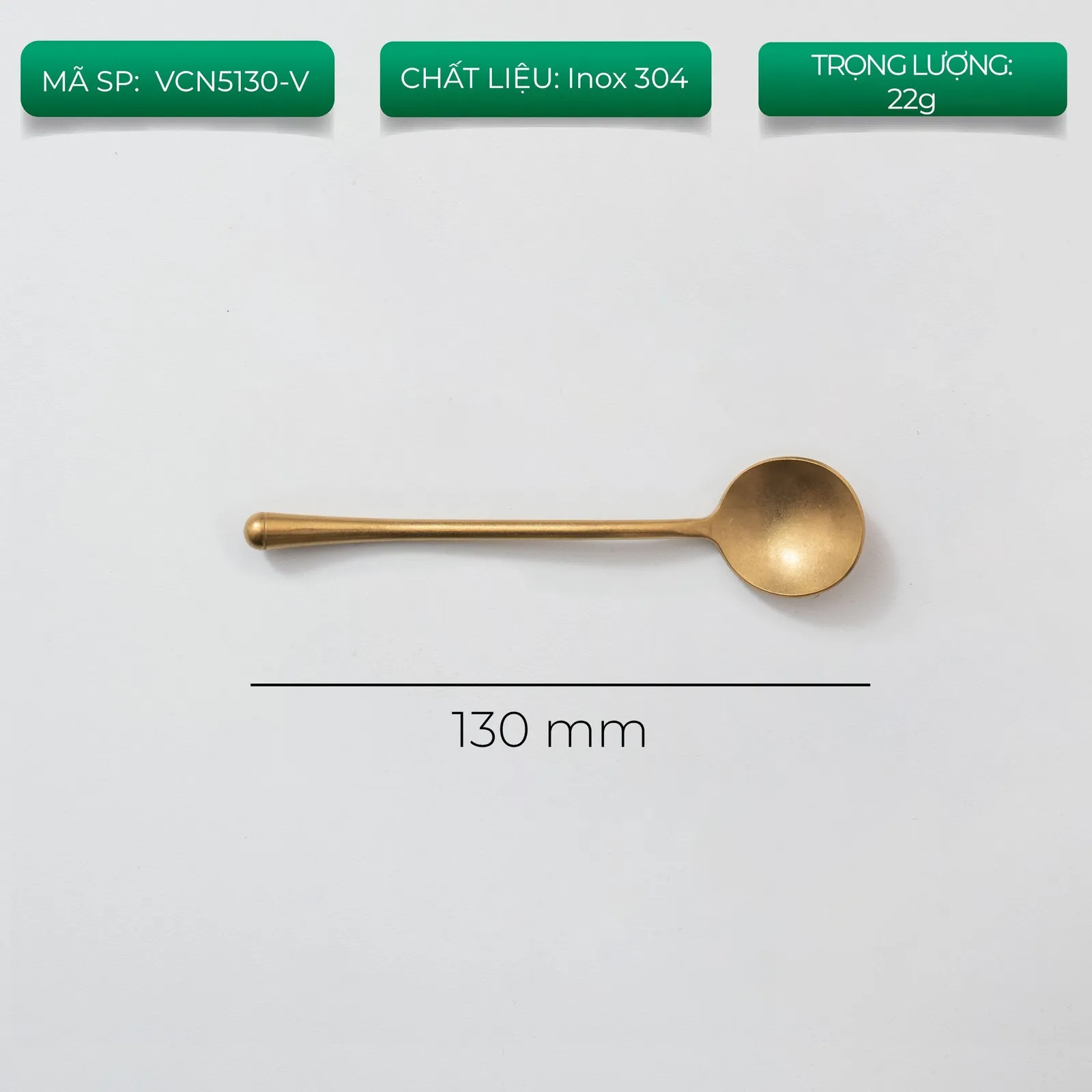 Muỗng cà phê inox sơn nhám 13cm bốn màu bạc đen vàng đồng ảnh 5