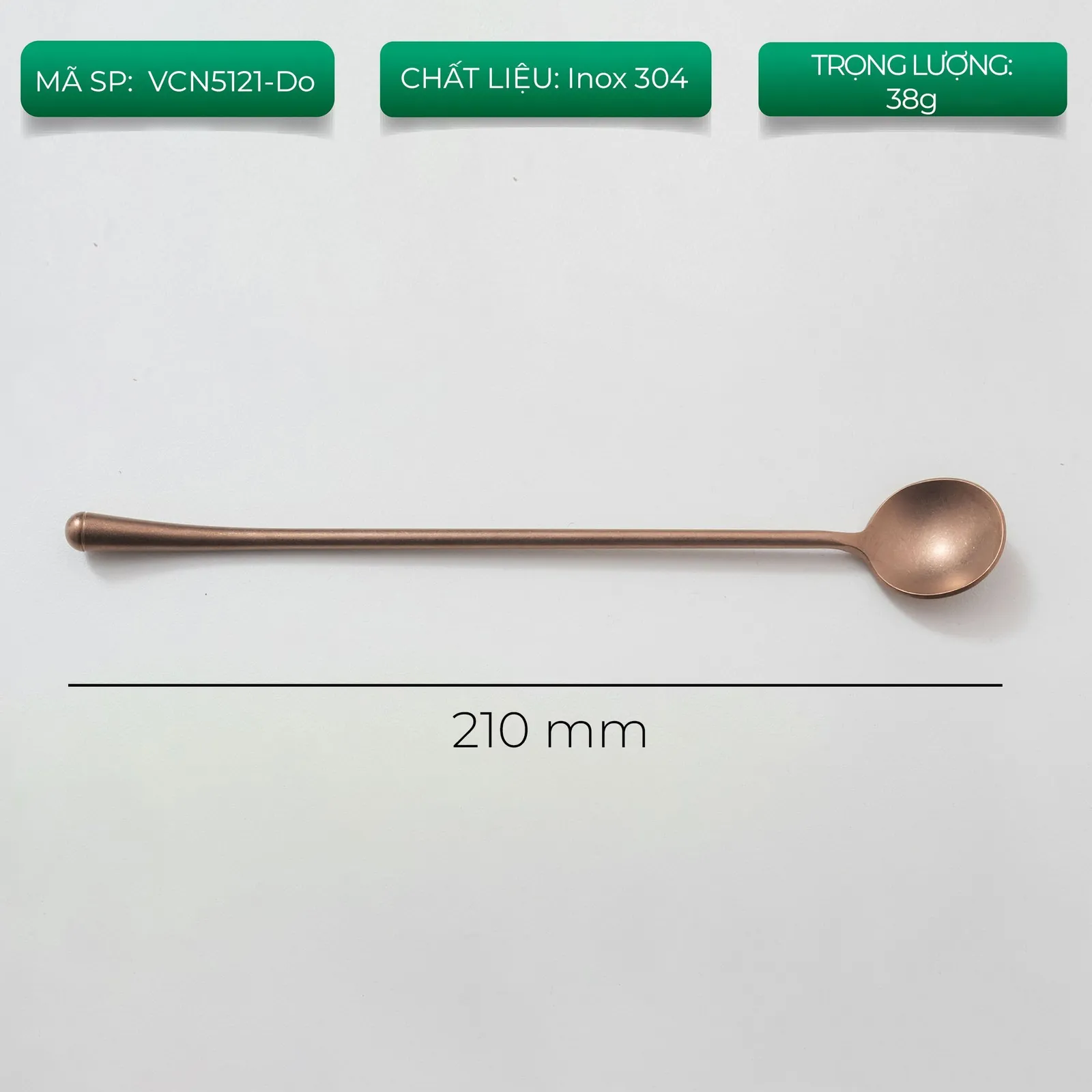 Muỗng cà phê inox sơn nhám 21cm bốn màu bạc đen vàng đồng ảnh 6