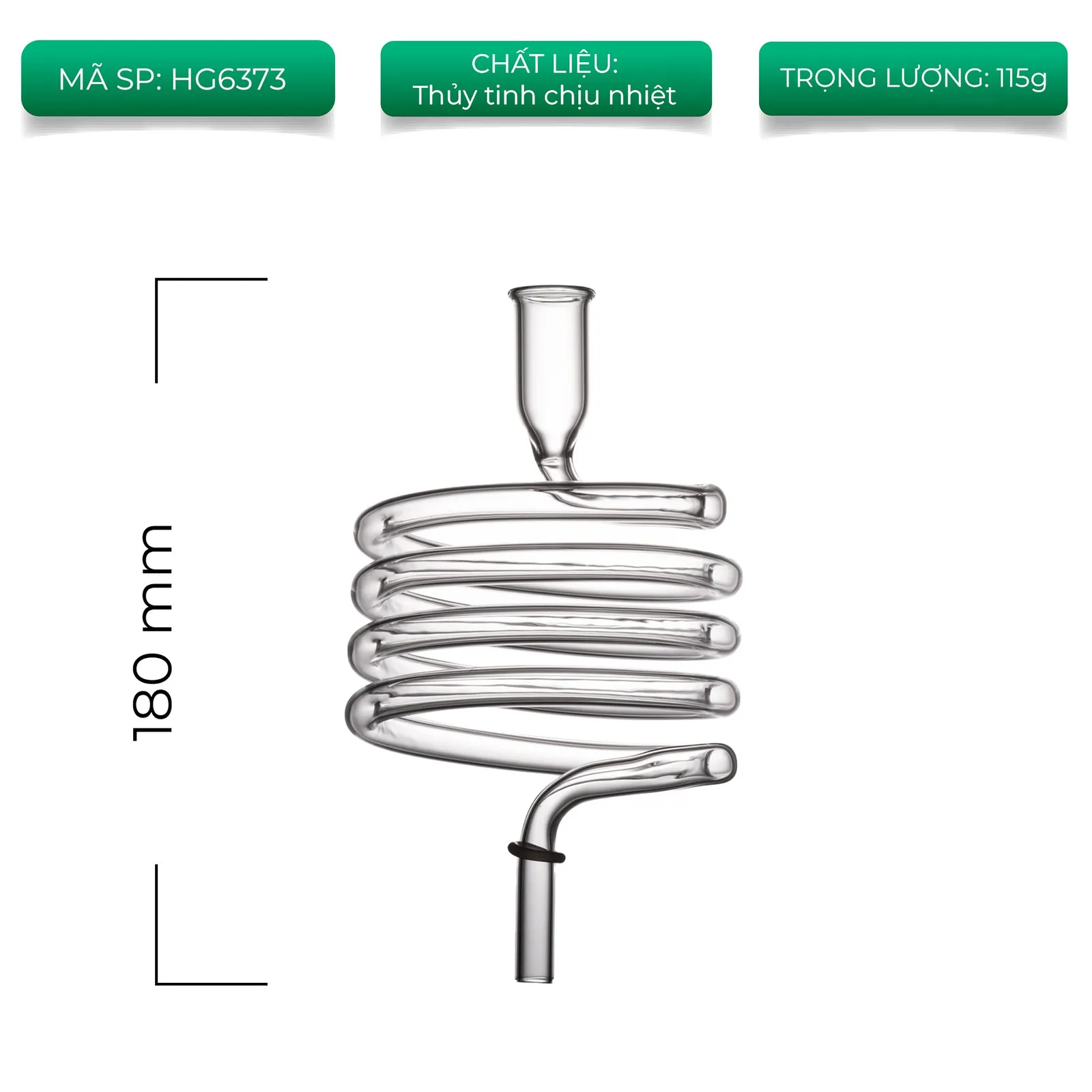 Ống thuỷ tinh xoắn HG6373 của tháp cold drip Tiamo HG2650