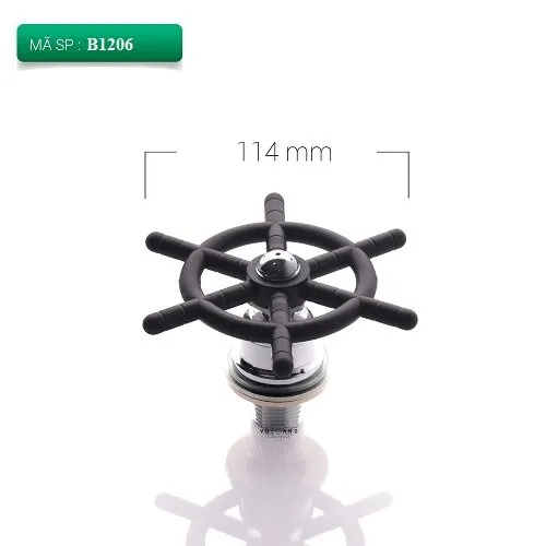 Vòi phun bánh lái B1206 nhìn từ trên xuống thấy sáu nan toả đều
