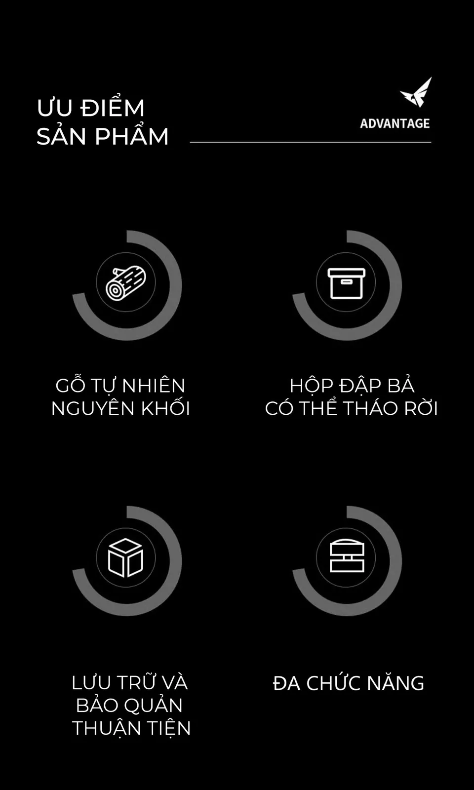 Hai ưu điểm bàn đế nén Feepie: gỗ tự nhiên nguyên khối và hộp đập bã tháo rời được