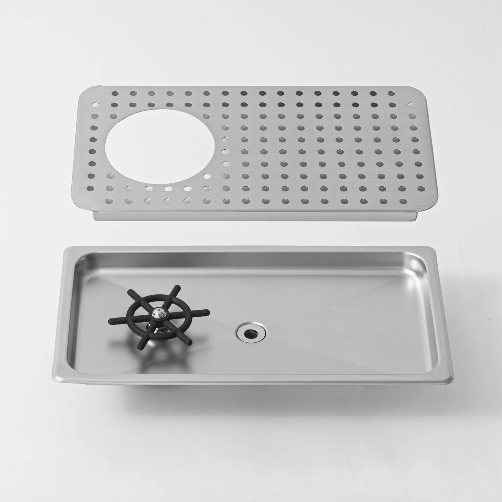 Khay rửa ca ly quầy bar âm sàn inox 304 mã B1217 chụp thực tế ảnh 4