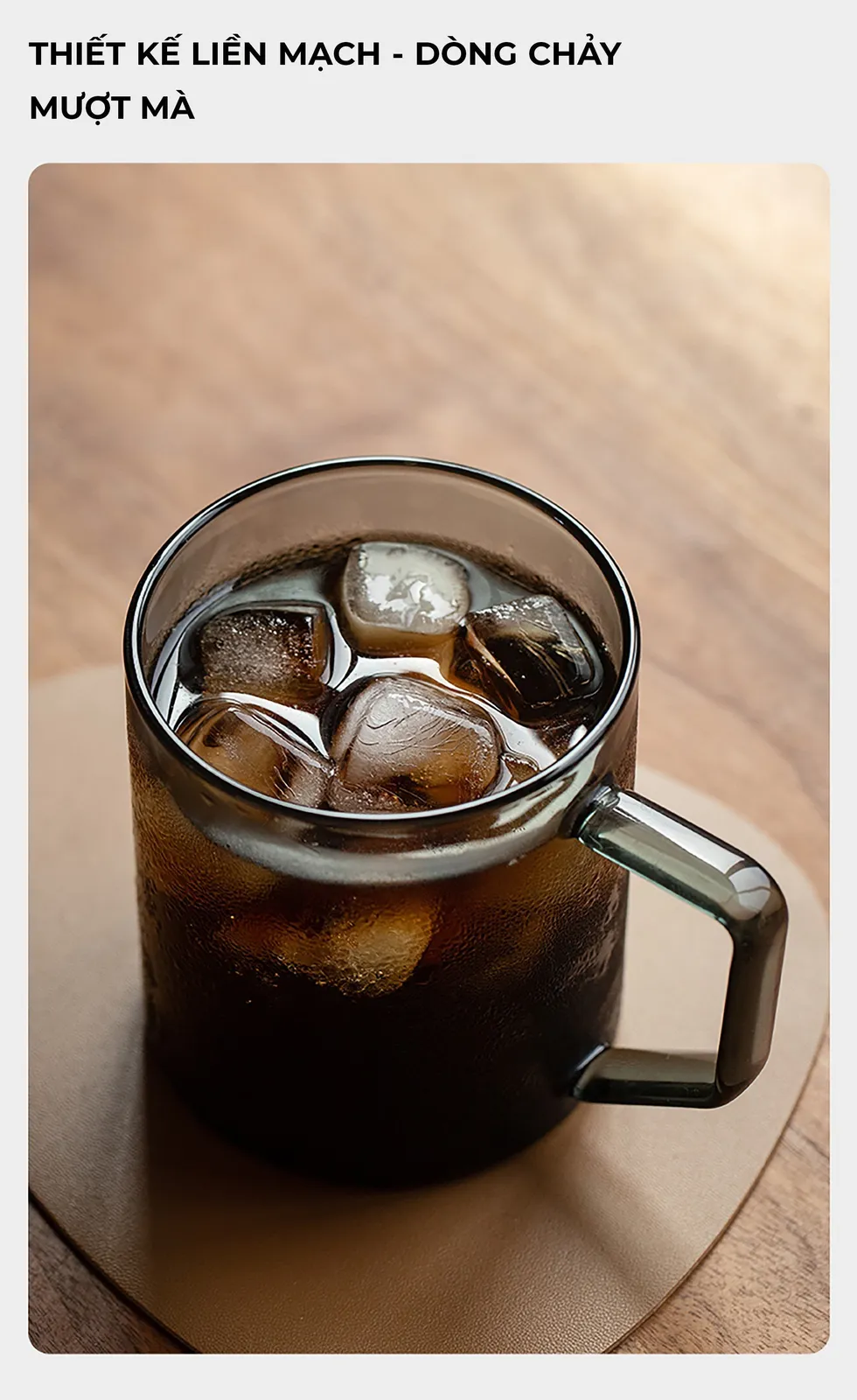 Thiết kế liền mạch dòng chảy mượt mà của ly thuỷ tinh CAFE DE KONA 360ml