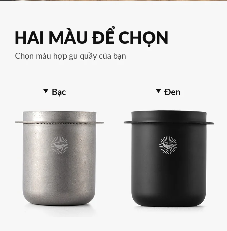 Hai màu Xám (CK805) và Đen (CK806) của ly hứng bột cà phê CAFE DE KONA