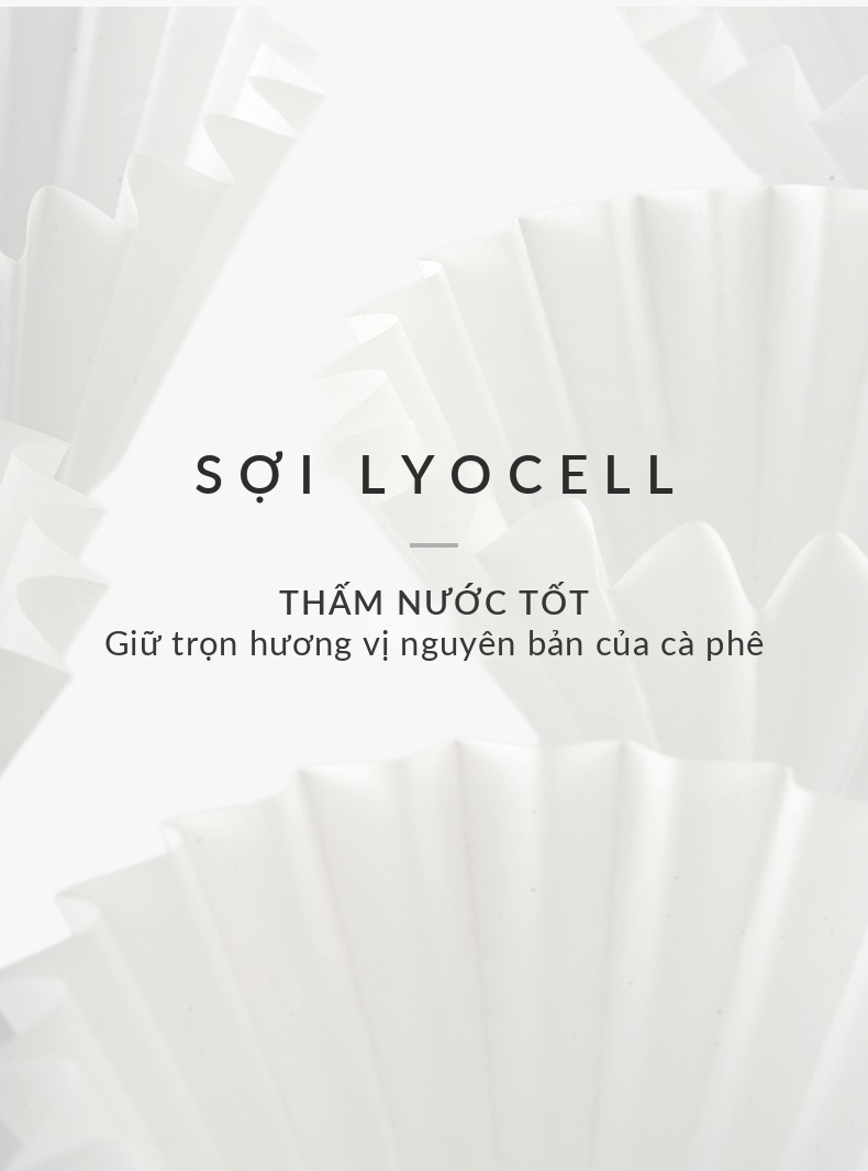 Giấy lọc Wave CAFE DE KONA làm từ sợi Lyocell thấm nước tốt giữ hương vị nguyên bản