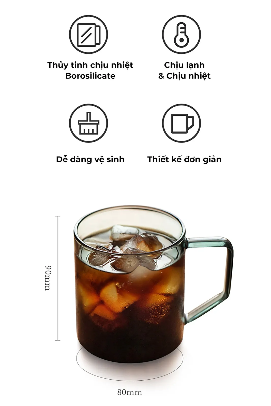 Bốn đặc điểm nổi bật của ly thuỷ tinh CAFE DE KONA 360ml