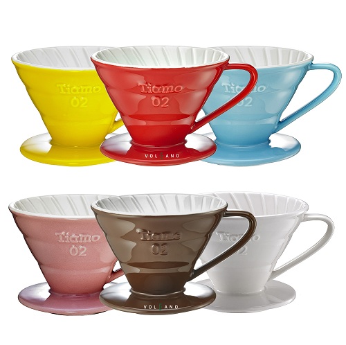 Phễu sứ Tiamo V60 size 02 pour over miệng 145mm pha 2-4 tách 6 màu