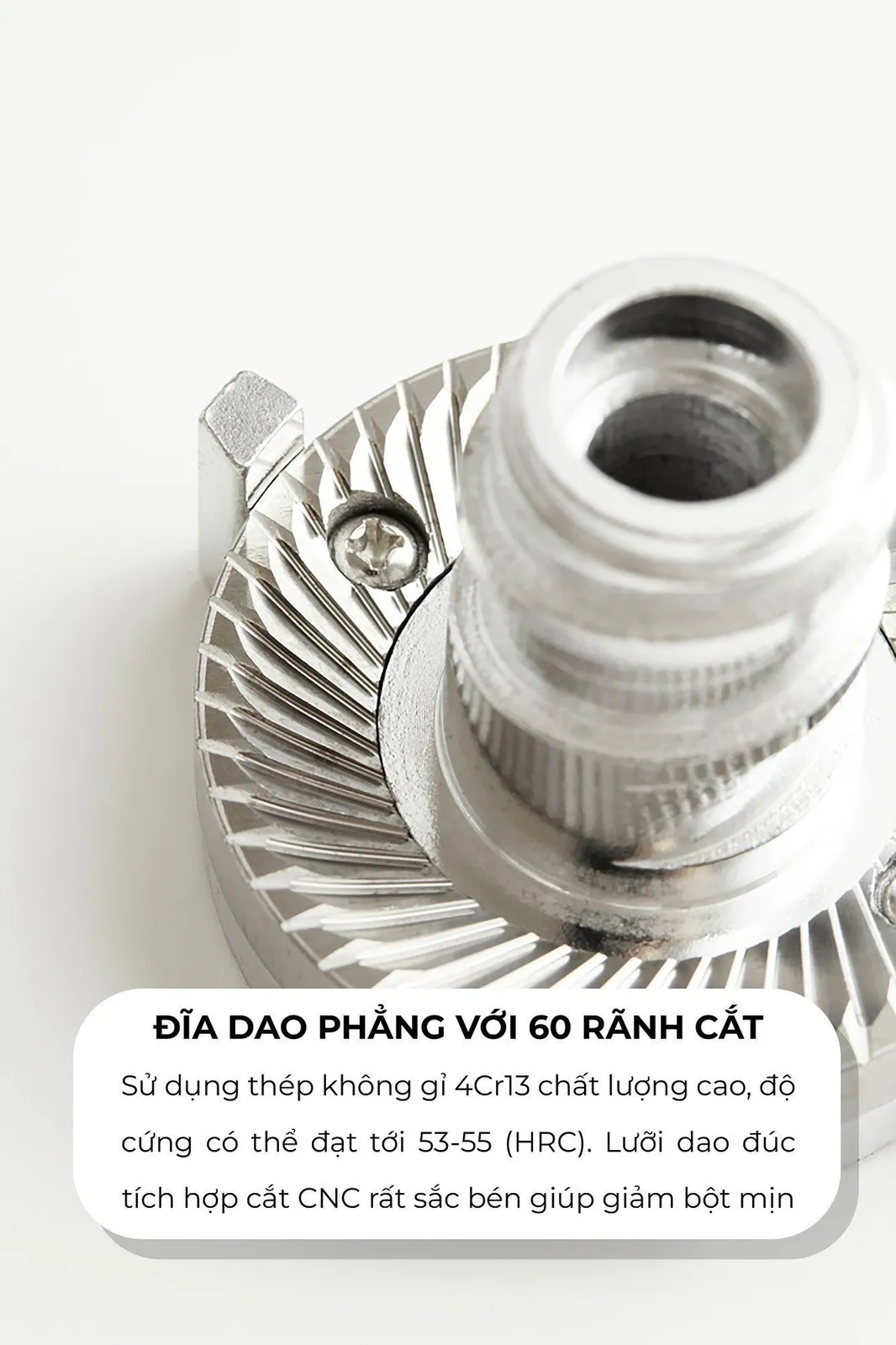 Đĩa dao phẳng 60 rãnh cắt bằng thép 4Cr13 của máy xay G-ONE Pro CAFE DE KONA