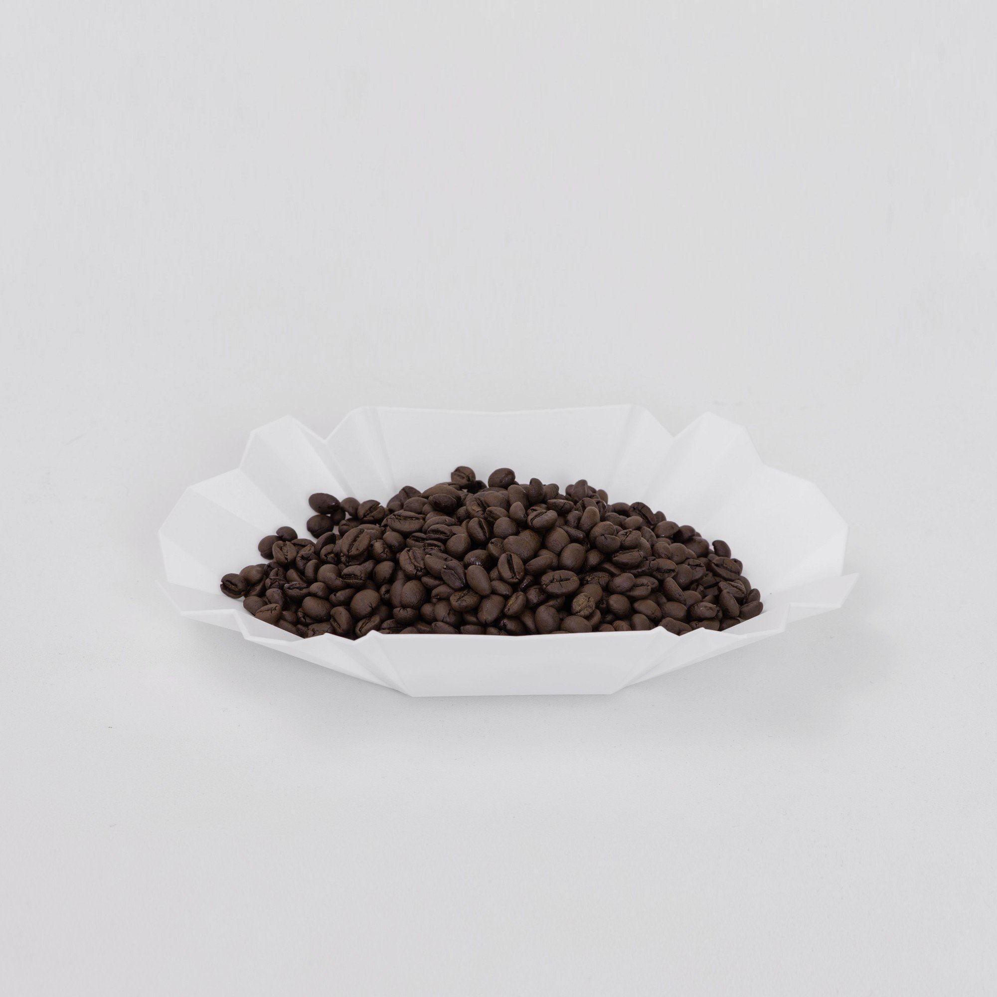 Khay nhựa cupping V4 màu đen đựng cà phê hạt rang nhìn ngang