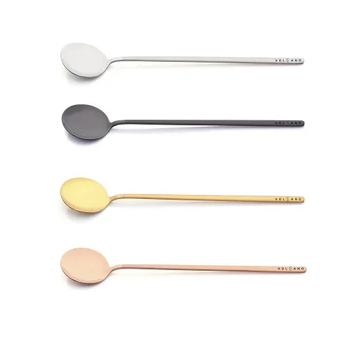 Muỗng cà phê inox 17cm bốn màu bạc đen vàng đồng ảnh 9