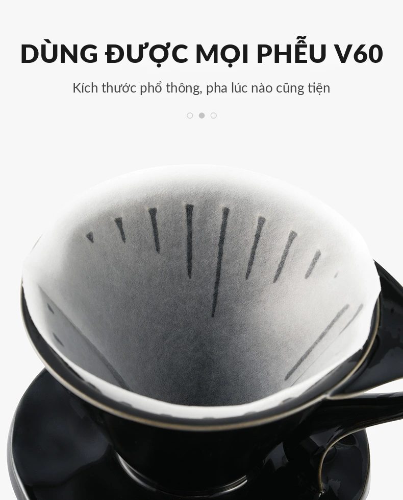 Giấy lọc hình nón dùng được cho mọi phễu V60 60 độ
