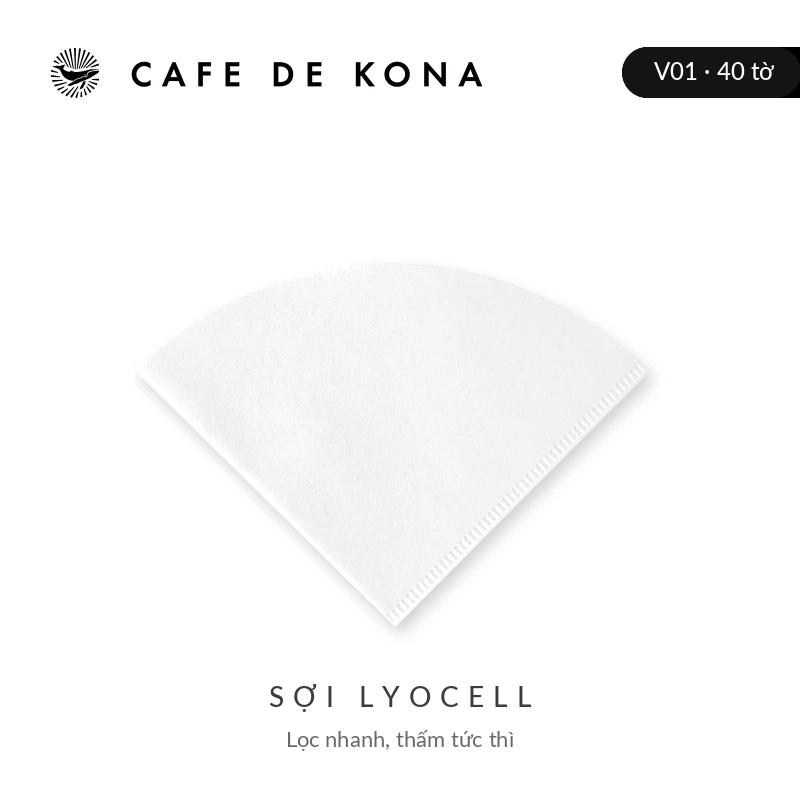 Giấy lọc V60 size 01 mã CK8024 hộp 40 tờ sợi lyocell CAFE DE KONA