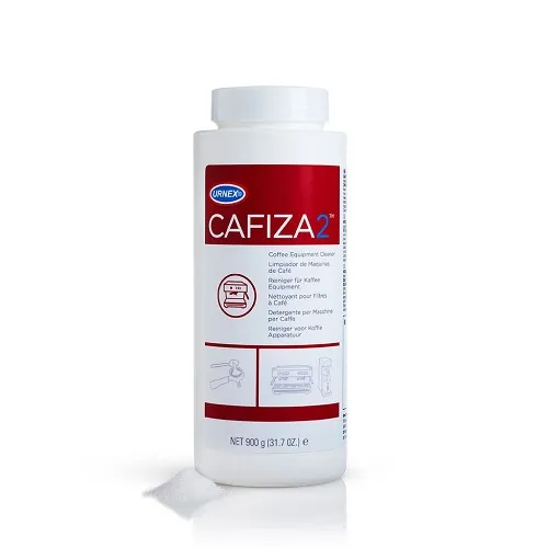 Hộp Cafiza 2 nhìn từ trên xuống thấy bột trắng bên trong