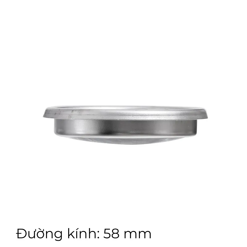 Filter mù nhìn nghiêng cho thấy lòng đĩa đặc hoàn toàn, đường kính 58mm