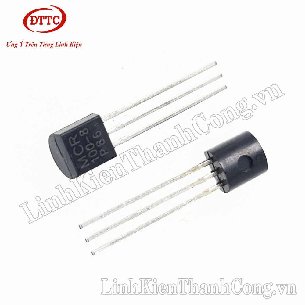 MCR100-8 Thyristor – Taiwan Semi, 600V, 0,8A, TO-92 – 2 Stück