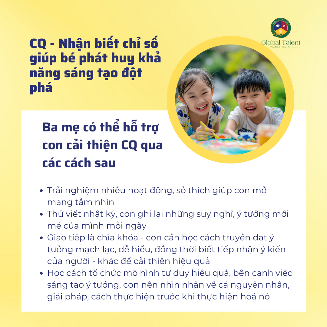 CQ - Nhận biết chỉ số giúp bé phát huy khả năng sáng tạo đột phá