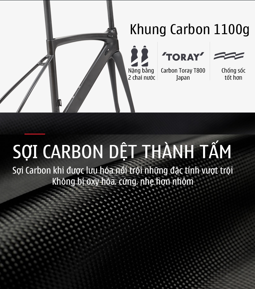 Xe đạp đua Sava Pro 6.0 khung carbon