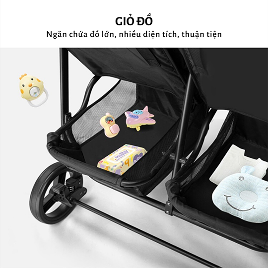 Xe Đẩy Đôi Seebaby T22 nhiều màu cho bé