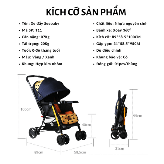 Xe đẩy em bé gấp gọn