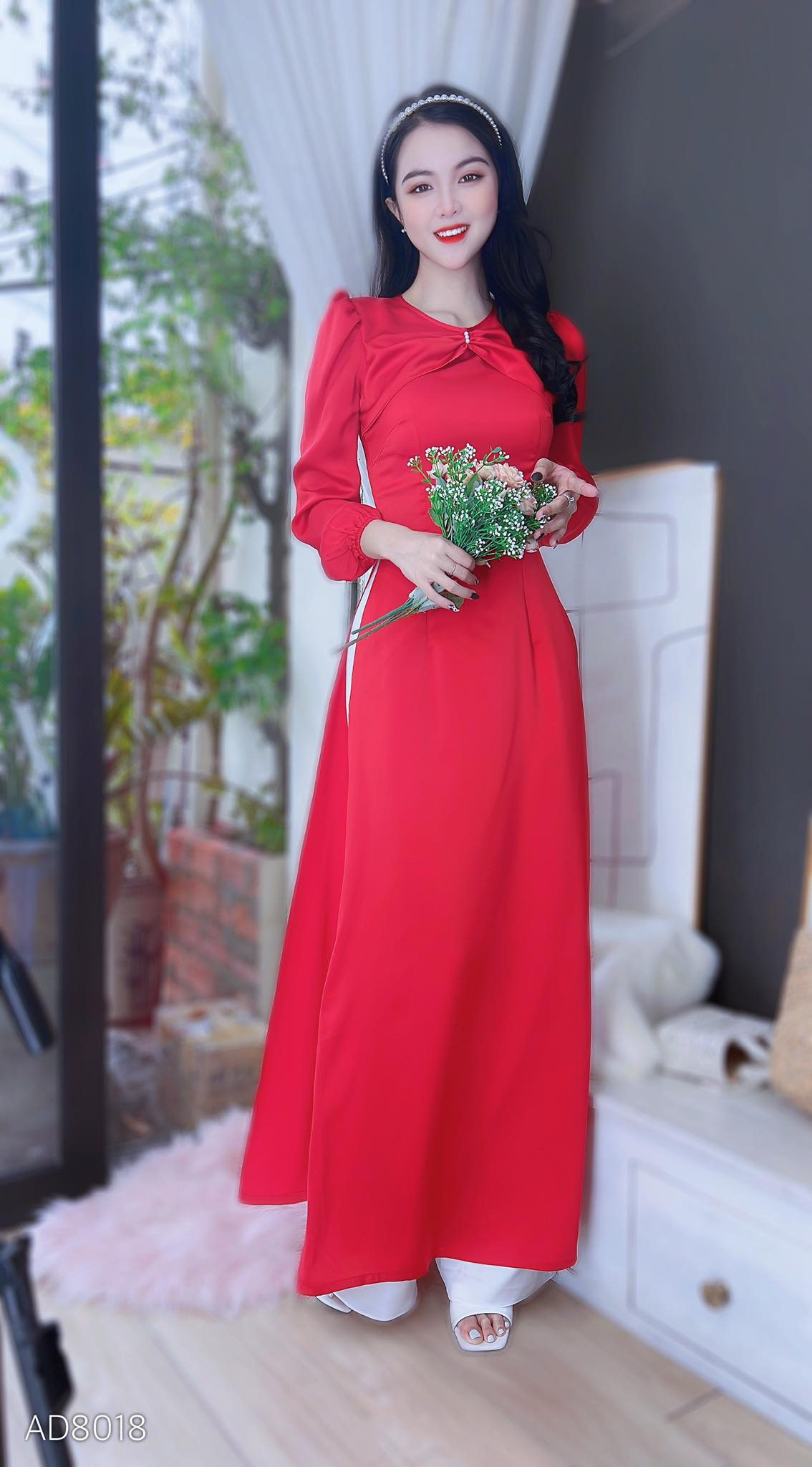 Áo dài tết tay bồng