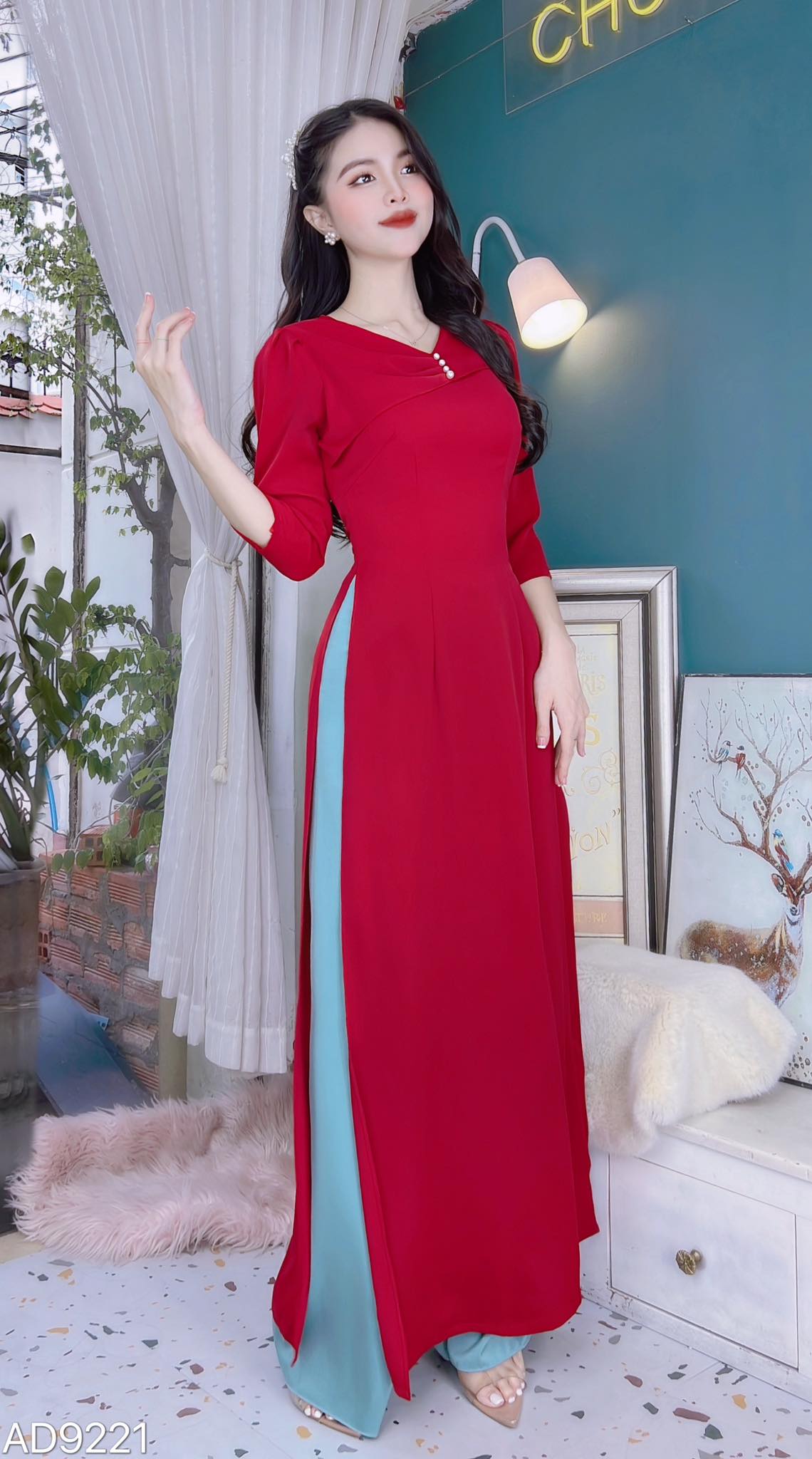 Đầm đỏ form dài bo eo v2 (kèm bình thật) - Đầm, váy nữ | ThờiTrangNữ.vn
