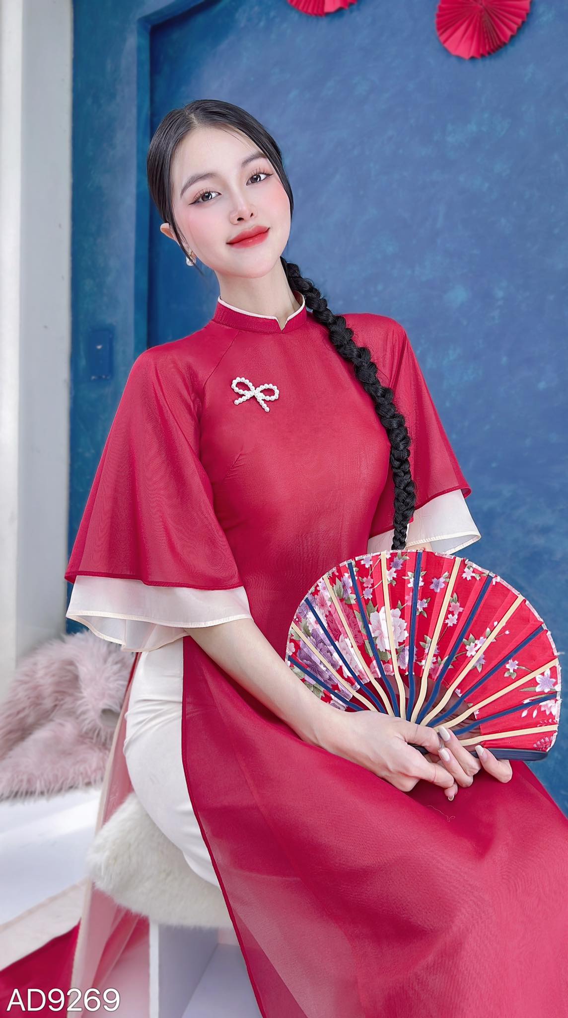 Sườn xám cách tân Trung Hoa / áo dài cách tân đầm mặc tết màu đỏ gấm lụa  cao cấp - Đầm | ThờiTrangNữ.vn