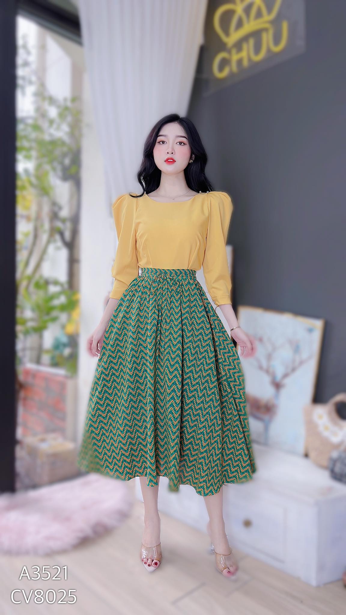 Chân váy xòe vải cotton không nhăn họa tiết trái tim VAY81 Free size giá rẻ  nhất tháng 2/2024