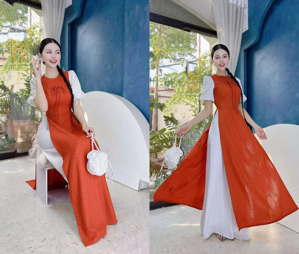 Áo dài chụp tết