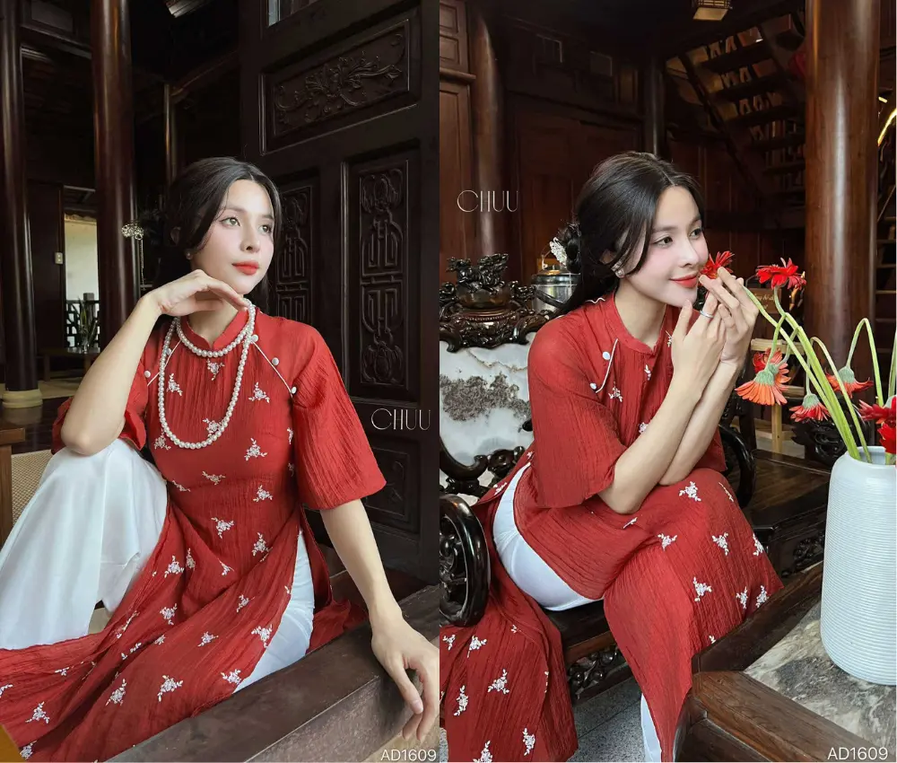 Áo dài chụp tết