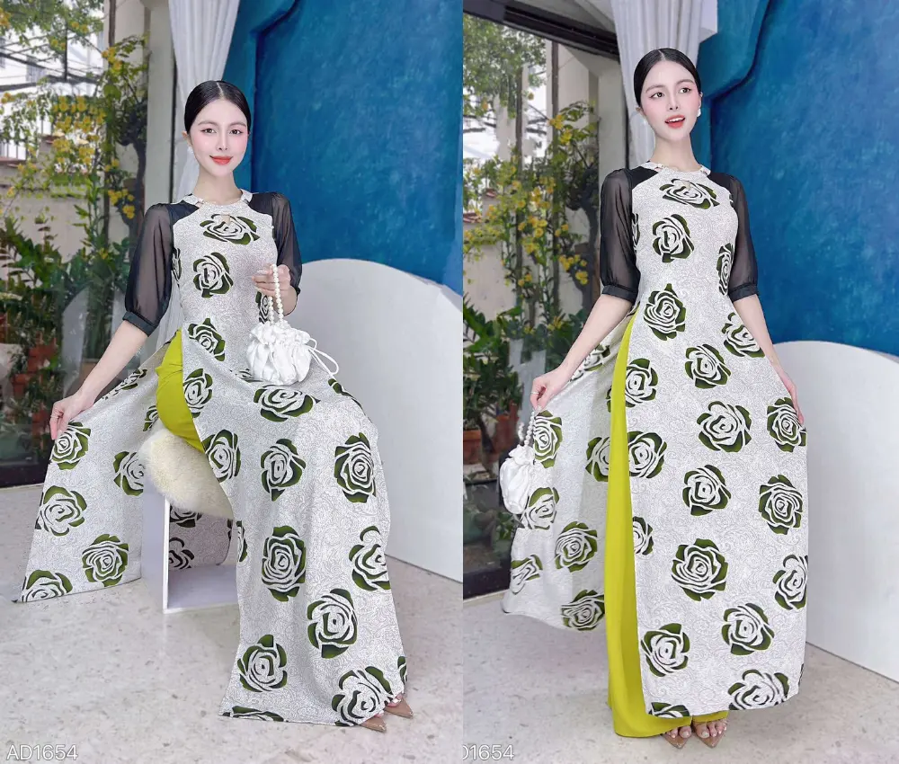 Áo dài cổ tròn