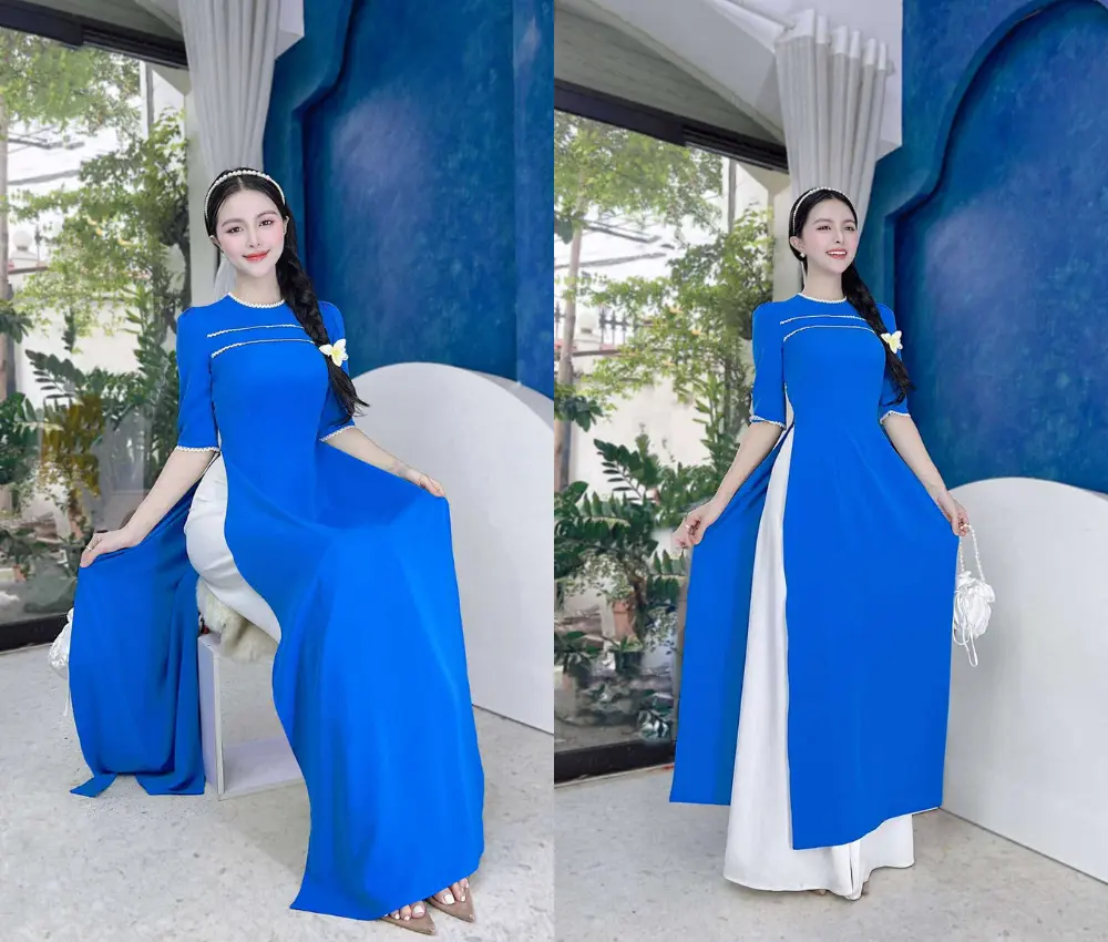 Áo dài cổ tròn