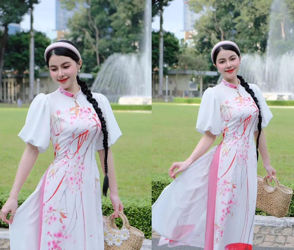 Áo dài giáo viên suông