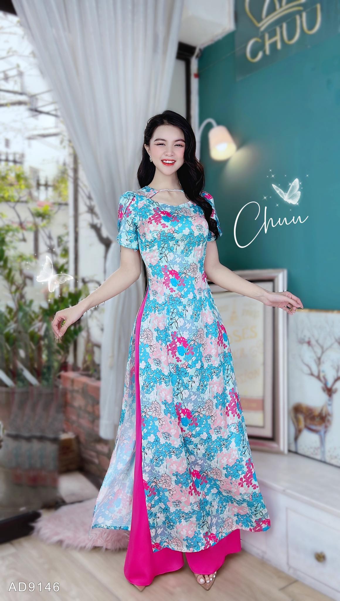 Áo Dài Gấm Dây Ngọc CHUU