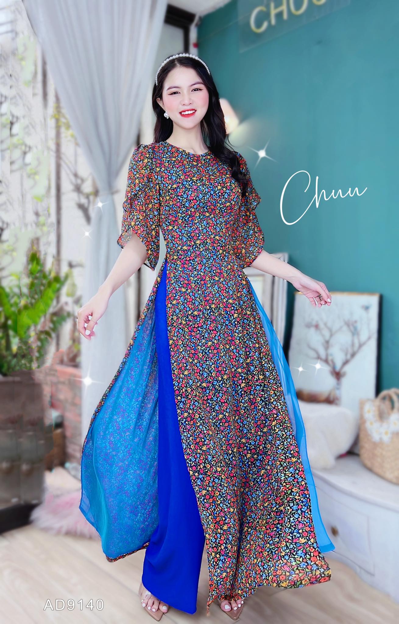 Áo Dài 4 Tà Tay Đắp CHUU