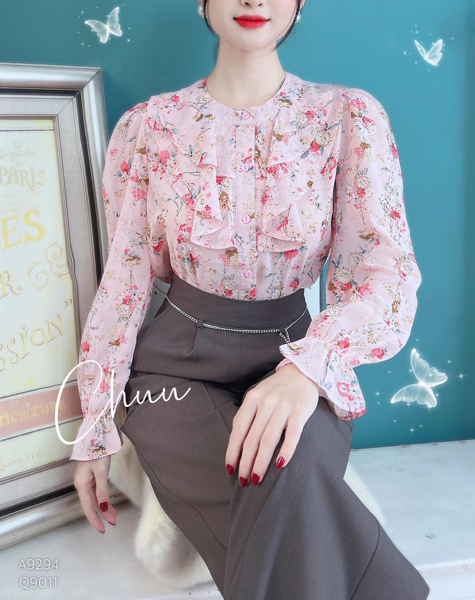 Áo Cổ Tròn Bèo Đôi A9294
