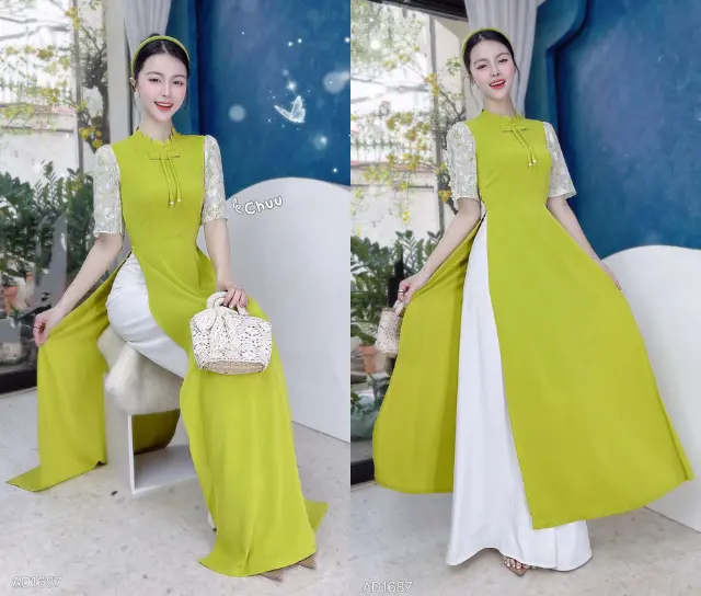 Cách phối áo dài với quần